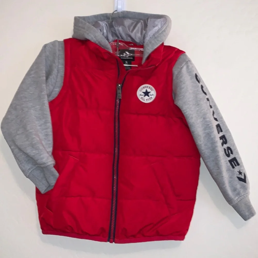 CONVERSE SIZE 5 ZIP UP HOODED JACKET